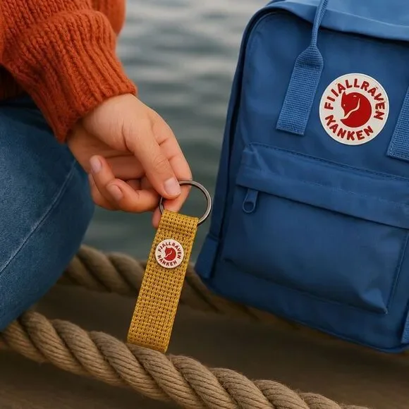 Fjällräven Kånken Mustard Yellow Woven Keyring - Bag Charm Trendy Style New