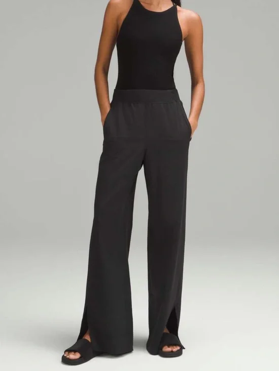 Lululemon Stretch Woven Wide-Leg High-Rise Pant Size Medium Black