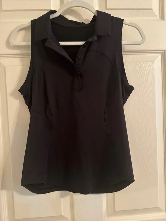 lululemon athletica Black Sleeveless Polo Tank
