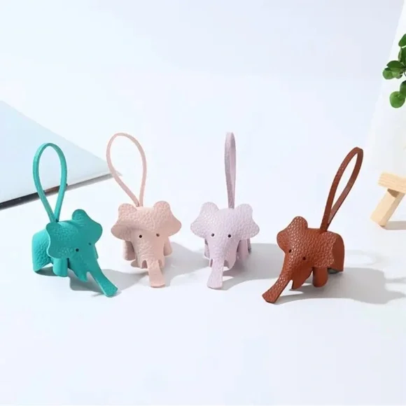 Elephant Bag Charm/Keychain  - Blue, Pink, Brown