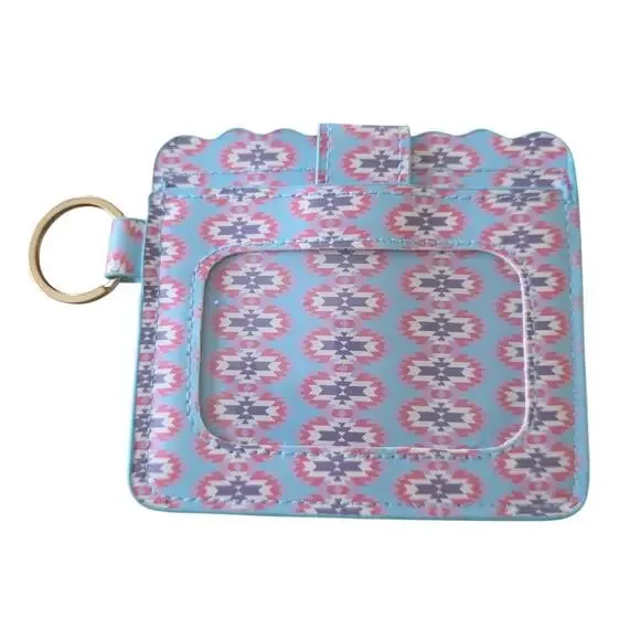 Aztec Pattern Keychain Wristlet ID Wallet
