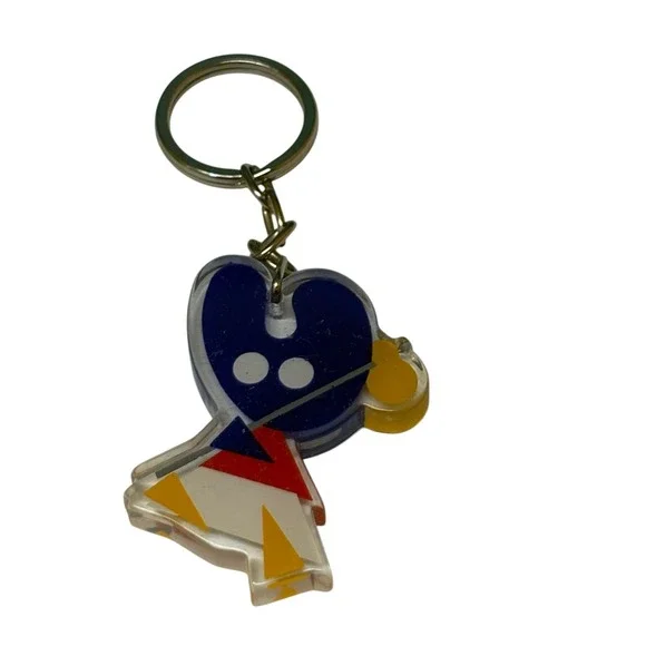 Vintage Abstract Pelegrin Xacobeo Acrylic Keychain Geometric Art Charm