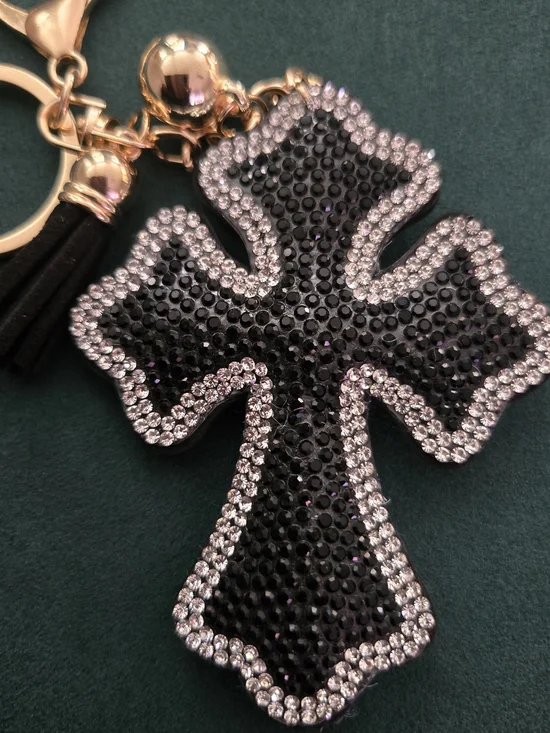 Rhinestone✝️ Cross Bag Charm /Keychain✝️NWT