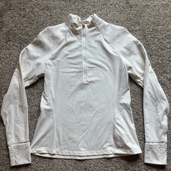 Lululemon 1/2 zip jacket cream size 12