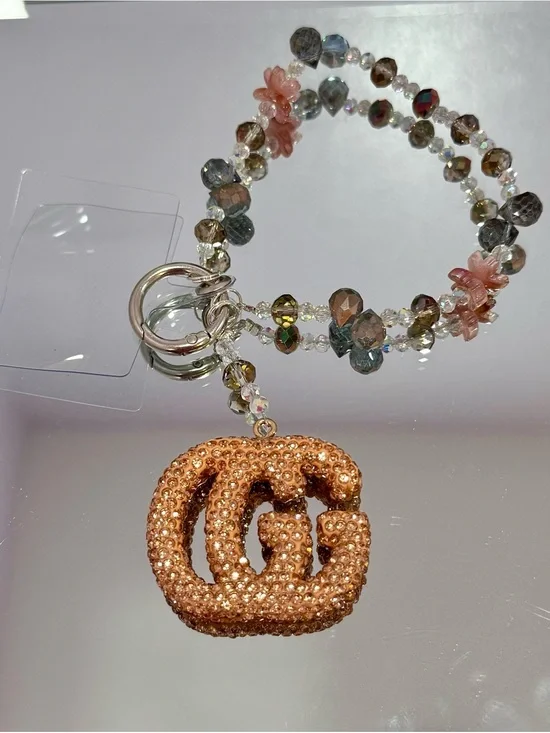 New Gold Crystal Phone Charm Phone Chain