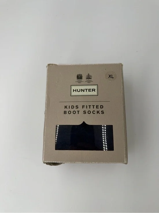 Hunter Kids Fitted Boot Socks in Navy XL (4-6)
