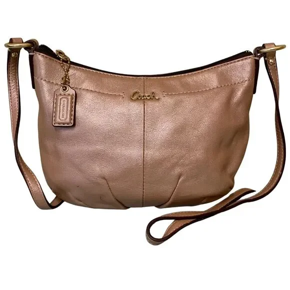 Coach Rose Rose Gold / Bronze Leather Shoulder Bag Crossbody Purse