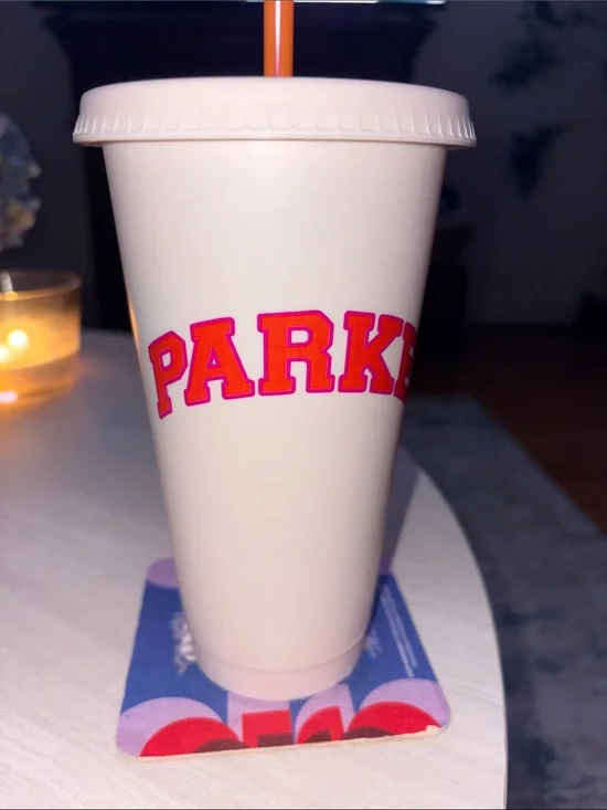 Parke x Dunkin Pink Reusable Travel Cup with Lid and Straw