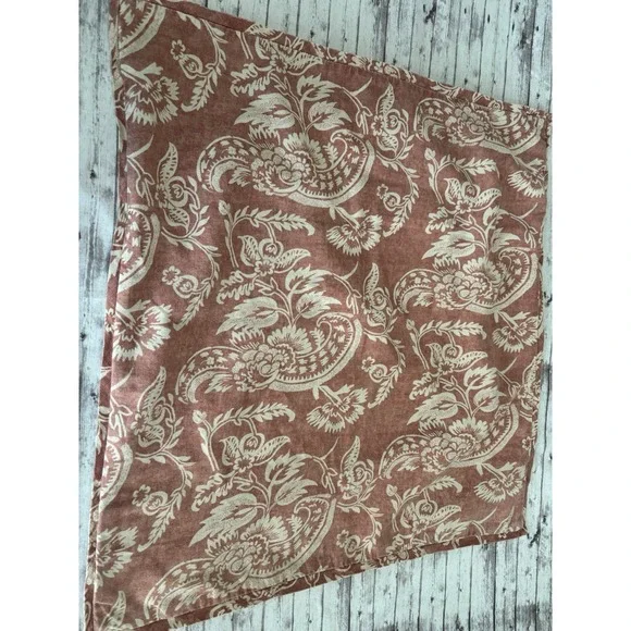 1 x Pottery Barn Alessandra Linen Cotton Euro Sham Terracotta Orange Ivory