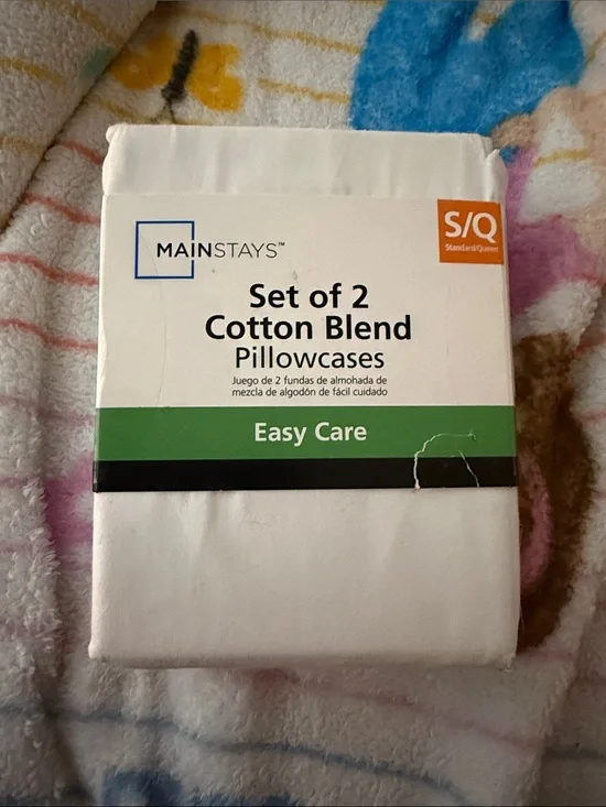 Mainstays White Cotton Blend Pillowcases - Pack of 2