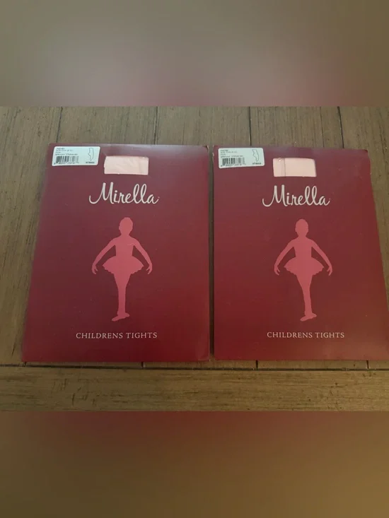 TWO NEW Mirella Footed Children's Tights in Light Pink Size 8-10