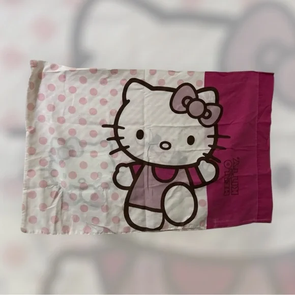 Hello Kitty Double Sided Printed Pillow Case  19 1/2 by 29 1/2 faded a tad ⚠️