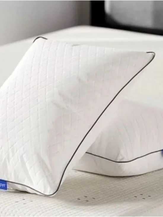 Quilted White Pillow with Black Piping - Supportive Comfort