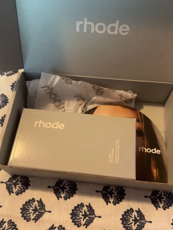 RHODE Lip Care Set with Reflective Compact in Beige and Rose Gold