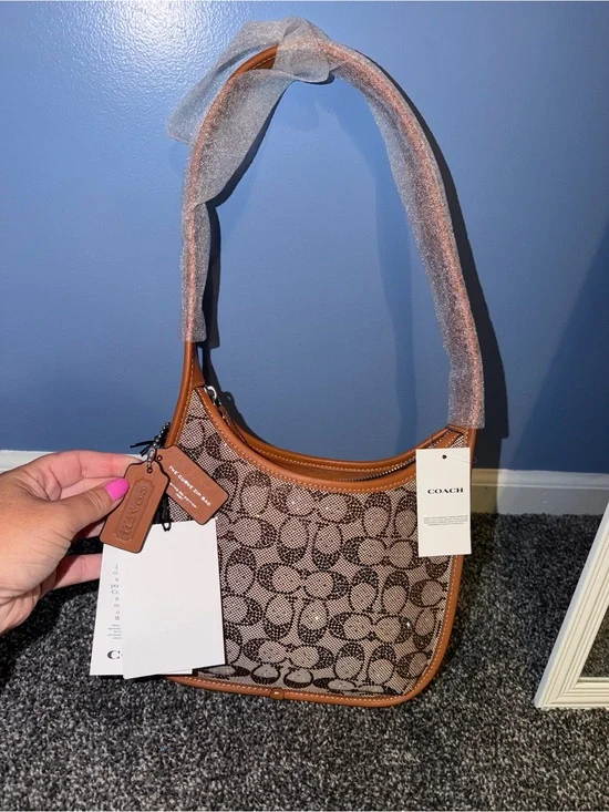 COACH Crystal Signature Jacquard Shoulder Bag