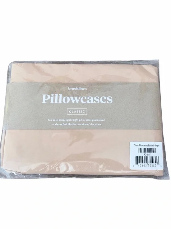 Brooklinen Classic Pillowcases in Tan/Ginger Set of 2 Pair Standard 270 Thread