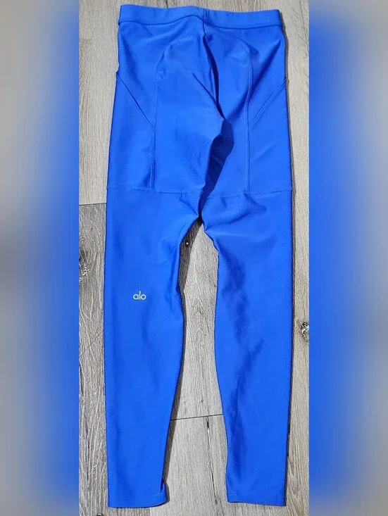 Alo Bright Blue High Waist Airlift 4 Pocket Utility Leggings Womens Size Small