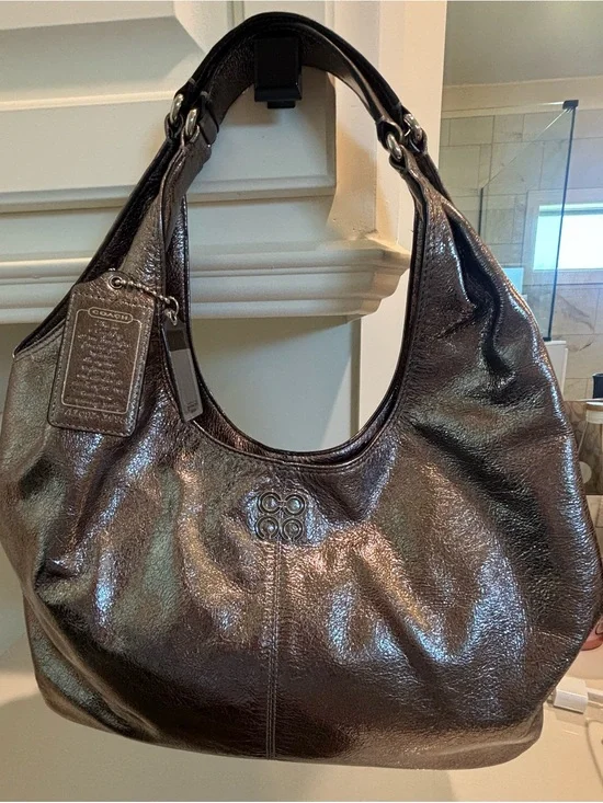 Coach Julia Metallic Leather Hobo Bag