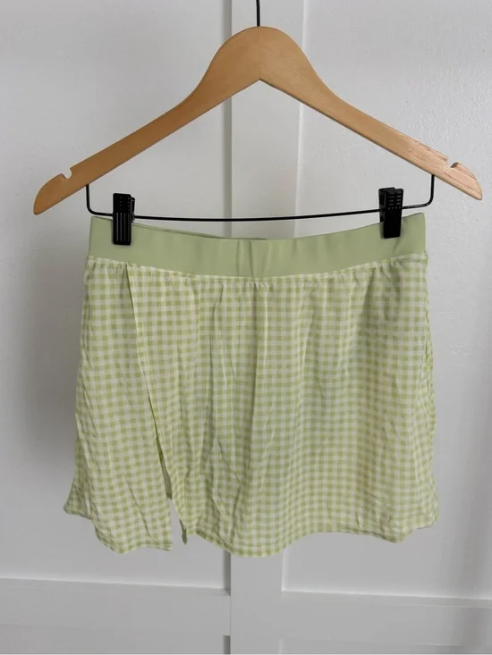 Alo Yoga Green Gingham Skirt