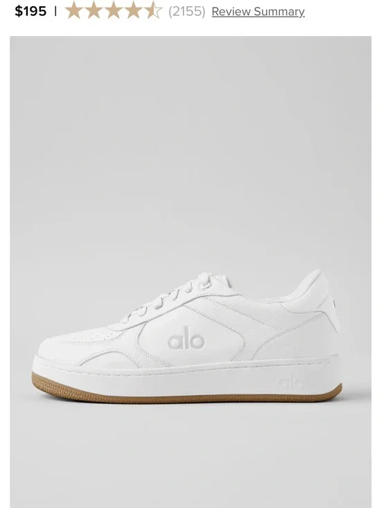 ALO Yoga White Sneakers with Gum Sole