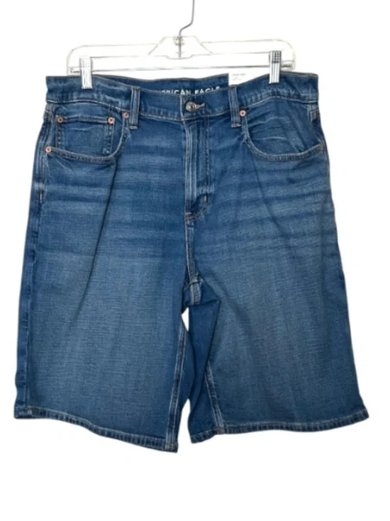 NWT American Eagle Dreamy Drape High Rise Long Denim Jorts Shorts Size 12