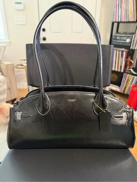 Coach Black Leather Barrel Empire 34