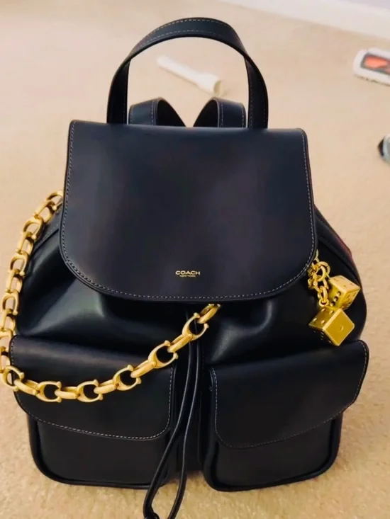 Coach Crosby 28 Black Leather Backpack