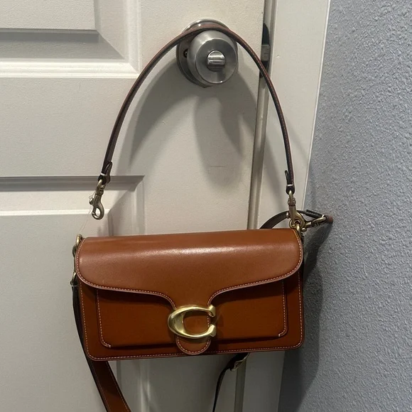 Coach Brown Leather Crossbody with Gold Hardware