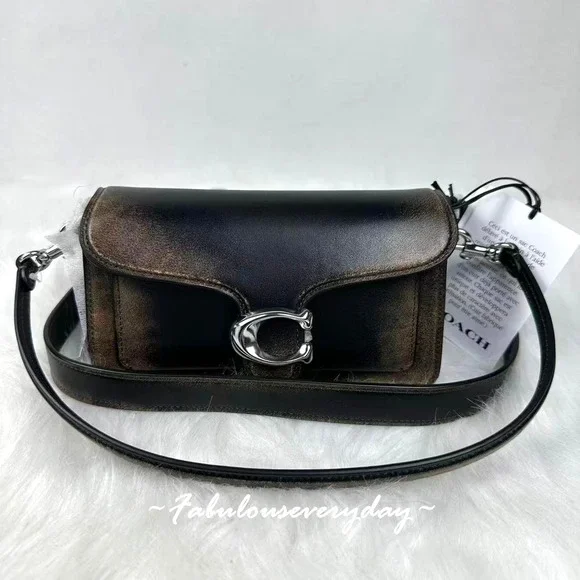 Coach Tabby Shoulder Bag 20 Xbody In Loved Leather/Silver/Black Brown CBH36 NWT