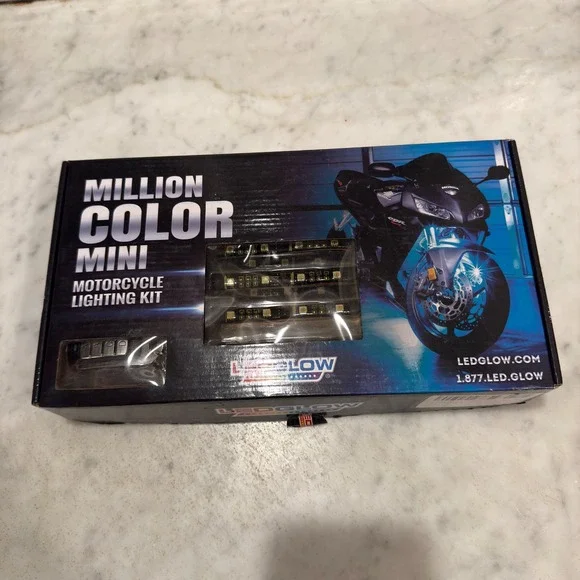 LEDGlow Million Color Mini‎ Motorcycle Lighting Kit 8pc Advanced Remote