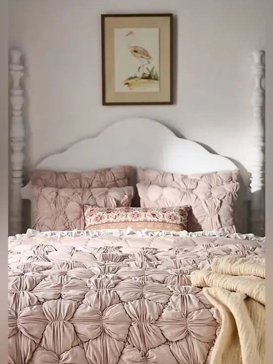New Anthropologie Constance Cotton Jersey Cloud Quilt Size King