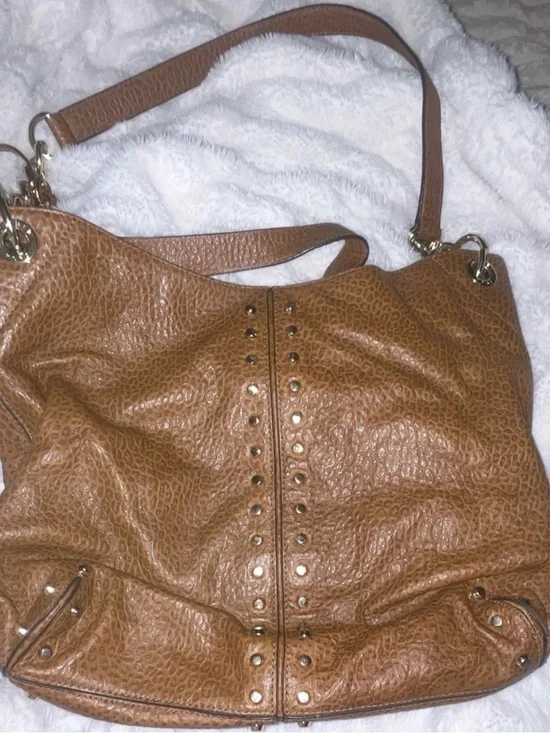 Micheal Kors Tan Stud-Accent Leopard Print Women’s Bag