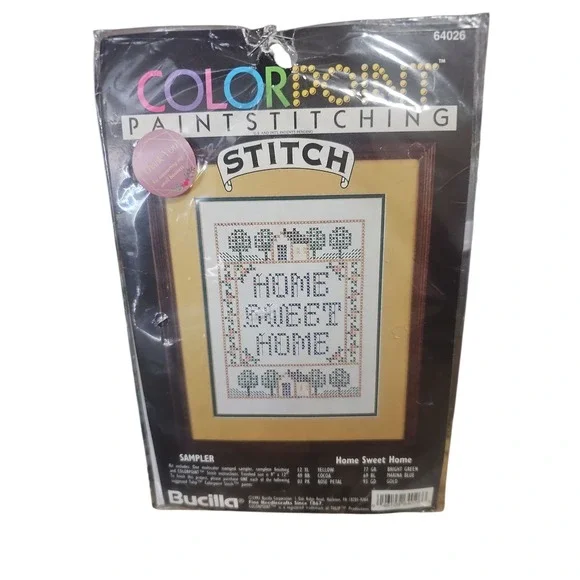 VTG 1993 Bucilla Home Sweet Home 64026 Counted Cross Stitch Kit 9