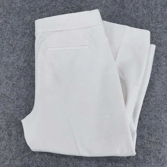 Michael Michael Kors Womens White Cropped Stretch Trousers Size 14 Dress Pants