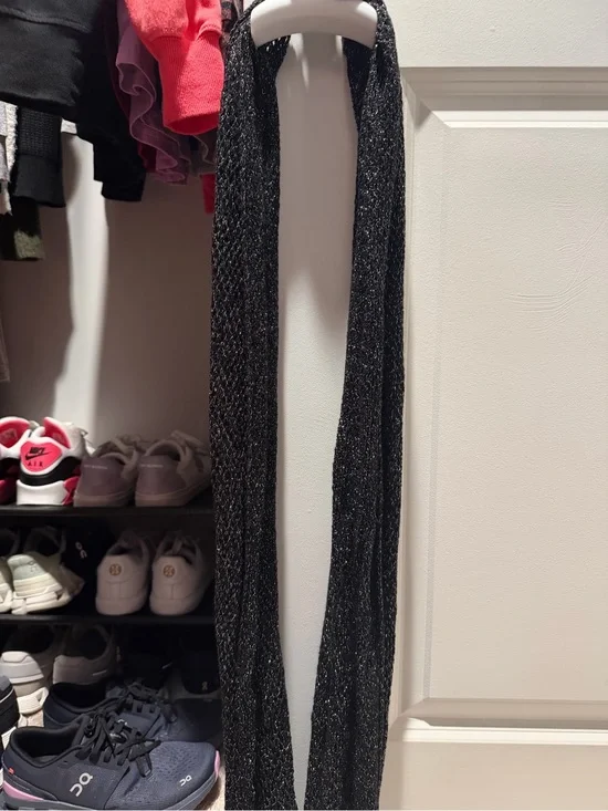 Sparkle Black Metallic Knit Scarf