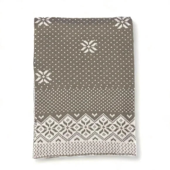 Simplicity Wide Knit Scarf Long Winter Wrap Unisex Reversible Taupe Gray