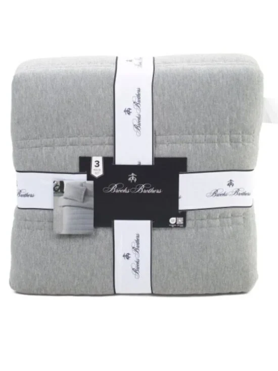Brooks Brothers Grey 3-Piece Quilt Set