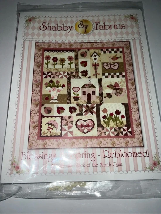 Blessings of Spring Quilted Throw - Pink & Cream