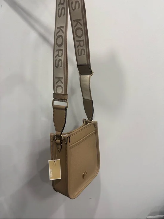 Michael Kors Beige/Tan Crossbody with Branded Strap
