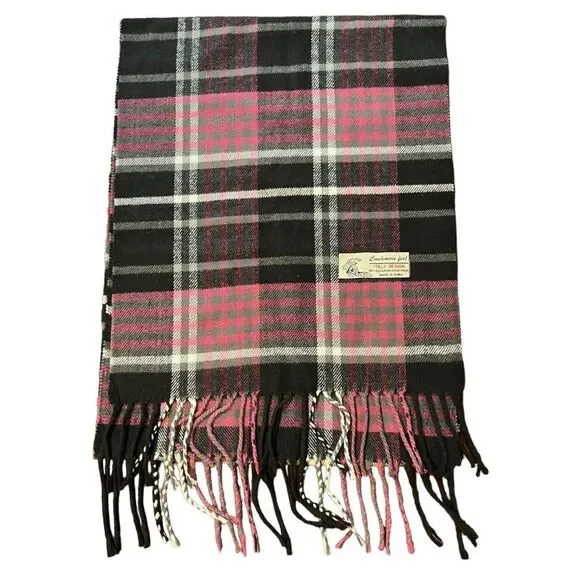 😊 3/$30 Cashmere Feel Plaid Scarf W/ Fringe Tassel Detail like new!!