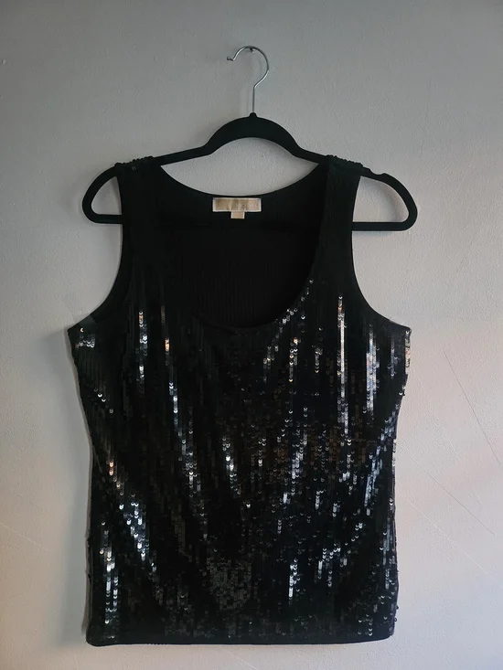 Michael Kors Black Sequin Tank Top