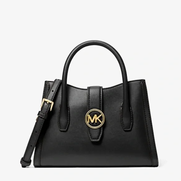 MICHAEL KORS Gabby Small Faux Leather Satchel COLOR BLACK  NWT