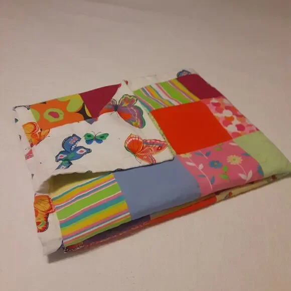 Vintage Block & Butterfly Quilt Hand Finished Double Sided