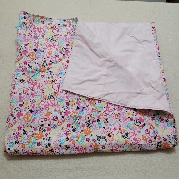 Homemade Girls/Teen Peace Love Blanket Quilt
