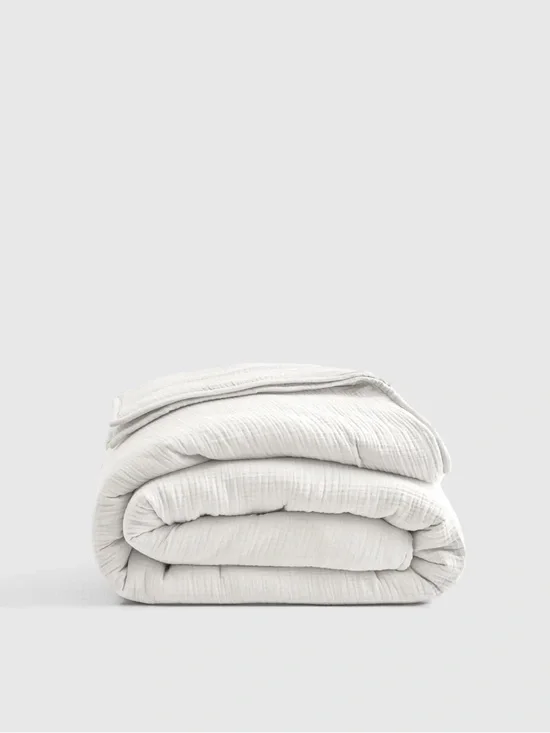NWT QUINCE Organic Cotton Gauze Dream Quilt King/Cal King White 9772