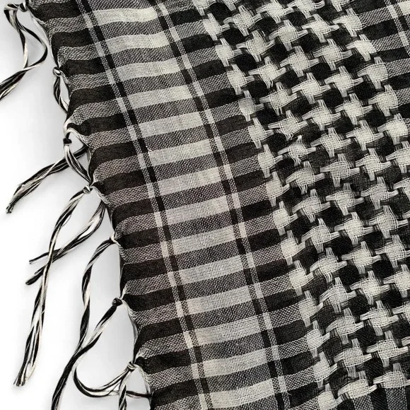 Black and white checkered scarf shemagh keffiyeh