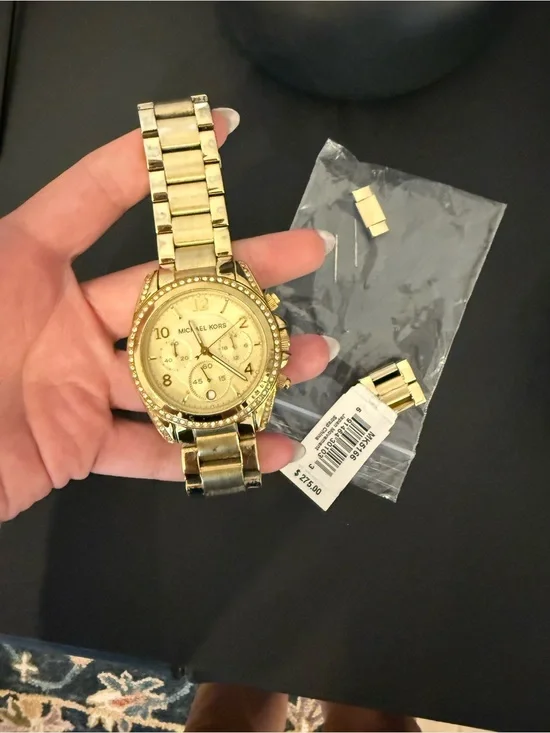 Michael Kors Gold Crystal-Trim Chronograph Bracelet Watch