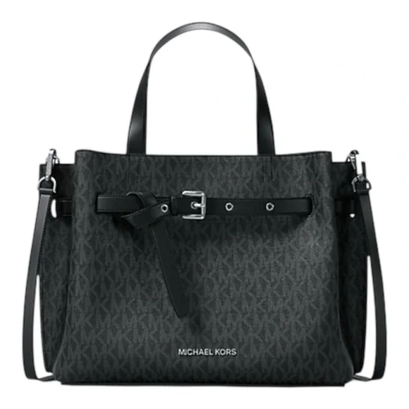 MICHAEL MICHAEL KORS Emilia Medium Signature Logo Satchel. NEW