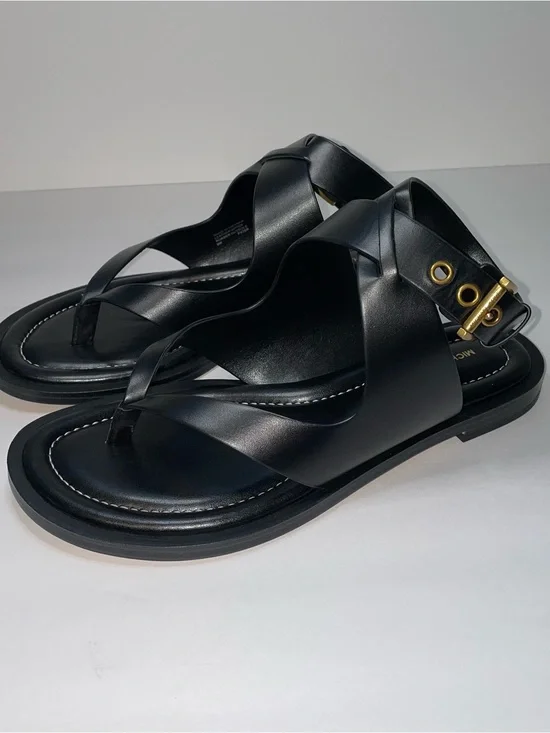 Michael Kors Irene Leather Wrap Sandals Black