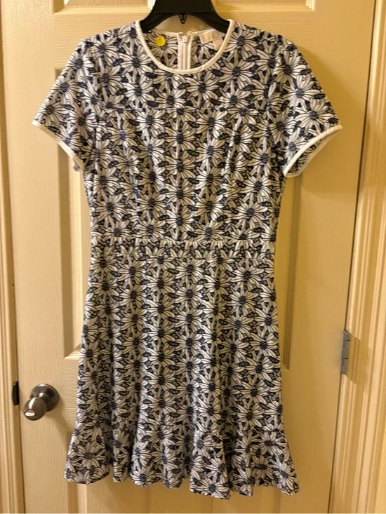 Michael Kors Sunflower Short Sleeve Fit-and-Flare Dress Size 6